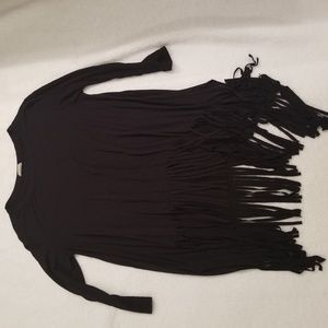 Fringe Long Sleeve Tunic Top